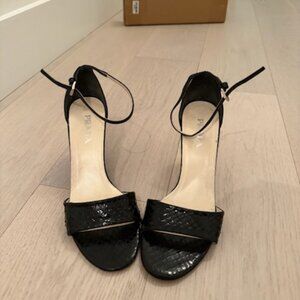 Prada Black Snake Skin Wedges